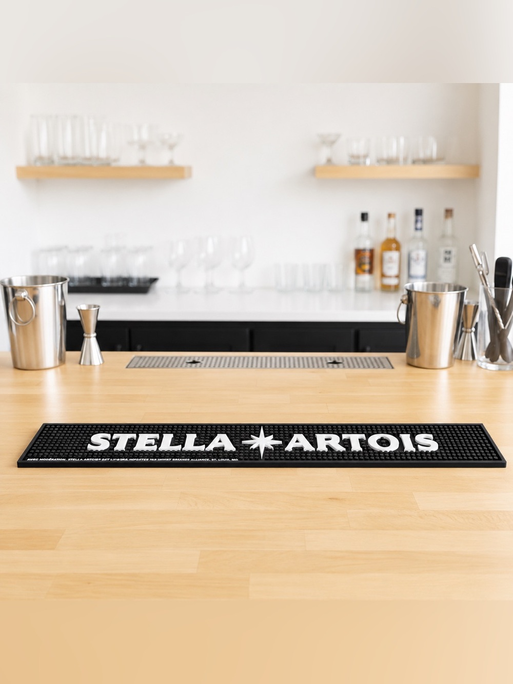 Stella Artois Black Rubber Bar Mat Beer Drip Mat